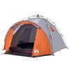 vidaXL Camping Tent Dome 3-Person Gray and Orange Quick Release