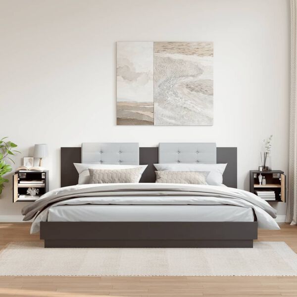 vidaXL Wall Cabinet Set of 2 Black Solid pine wood, engineered wood