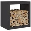 vidaXL Firewood Rack Black 23.6x15.7x23.6" Steel