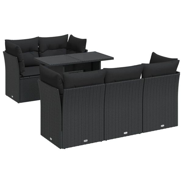 vidaXL Garden Sofa Set Black