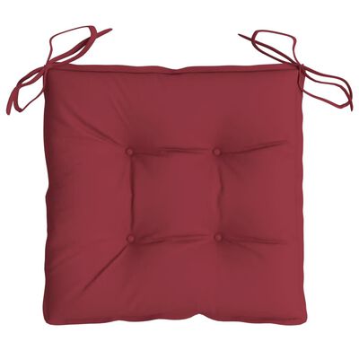 vidaXL Chair Cushions 4 pcs Wine Red 15.7"x15.7"x2.8" Oxford Fabric