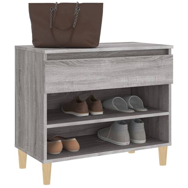 vidaXL Shoe Cabinet Grey Sonoma Engineered wood Medium Shoe Cabinet