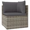 vidaXL Garden Lounge Set Grey PE rattan 6 Piece Set Adjustable Feet
