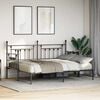 vidaXL Daybed Frame with Headboard Black 29.5" x 74.8" Steel