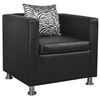 vidaXL Sofa Set Armchair and 2-Seater Black Faux Leather