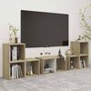vidaXL 6 Piece TV Cabinet Set White and Sonoma Oak Engineered Wood (805515+2x805530)