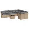 vidaXL Garden Sofa Set Beige PE rattan Large Removable Covers
