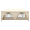 vidaXL Folding Party Tent with Sidewalls Cream 9.8'x19.7'