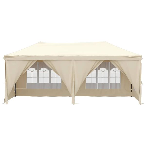 vidaXL Folding Party Tent with Sidewalls Cream 9.8'x19.7'