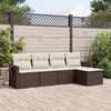 vidaXL Garden Sofa Set Brown, Cream White