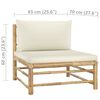 vidaXL Garden Lounge Set Cream White Bamboo and Polyester Medium Modular