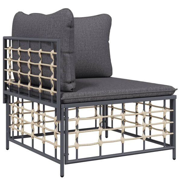 vidaXL Garden Lounge Set Anthracite Poly rattan Large Modular