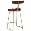 vidaXL Bar Stool Set of 2 Brown Solid mango wood, Iron Medium Footrest