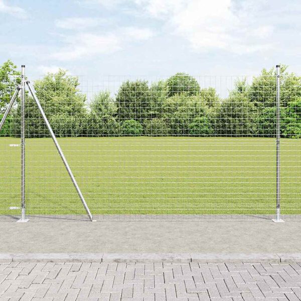 vidaXL Fence Post Other 26 pcs Grey 1.26 x 1.26 x 34.84 in Steel