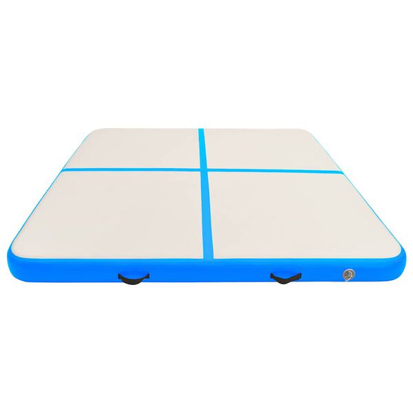 vidaXL Inflatable Gymnastics Mat with Pump 78.7x78.7x5.9" PVC Blue
