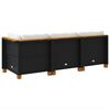 vidaXL Garden Sofa Set of 3 Black PE rattan Large Modular