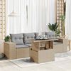 vidaXL Garden Sofa Set Beige PE Rattan Medium Adjustable Armrests