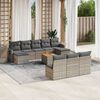 vidaXL Garden Sofa Set Grey PE Rattan Large Modular Garden Sofa Set