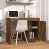 vidaXL Desk Smoked Oak Engineered Wood Medium Desk Rectangular