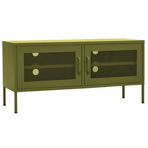 vidaXL TV Stand Olive Green 41.3"x13.8"x19.7" Steel