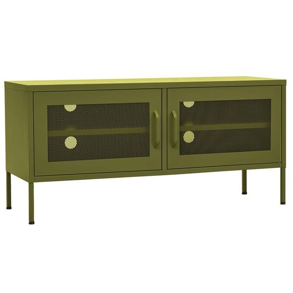vidaXL TV Stand Olive Green 41.3"x13.8"x19.7" Steel