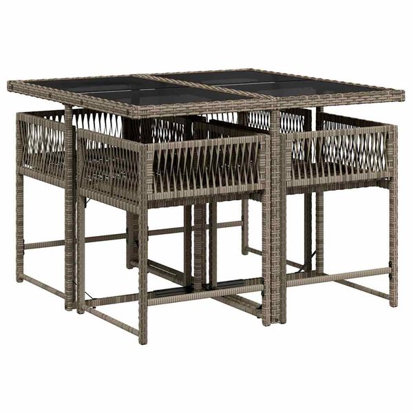 vidaXL Garden Dining Set Grey