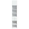 vidaXL Slim Storage Cabinet White Engineered Wood Tall, Slim