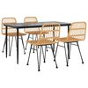 vidaXL Garden Dining Set Black Poly Rattan Medium Durable