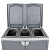 vidaXL Trash Bin with 2 Doors Gray 25.6"x17.7"x34.6" PP