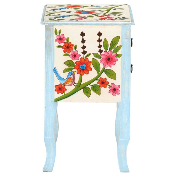 vidaXL Bedside Cabinet Multicolored Solid mango wood, MDF Medium