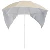 vidaXL Beach Parasol with Side Walls Sand 84.6 "