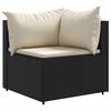 vidaXL Patio Lounge Set Black PE rattan, powder-coated steel, tempered glass