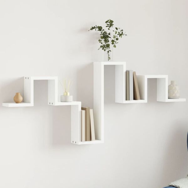 vidaXL Wall Shelf White 41.1"x3.9"x16.9" Engineered Wood