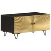vidaXL Coffee Table Black with Brass Solid Mango Wood, Iron