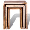 vidaXL Side Table Set of 3 Various shades of teak Reclaimed teak