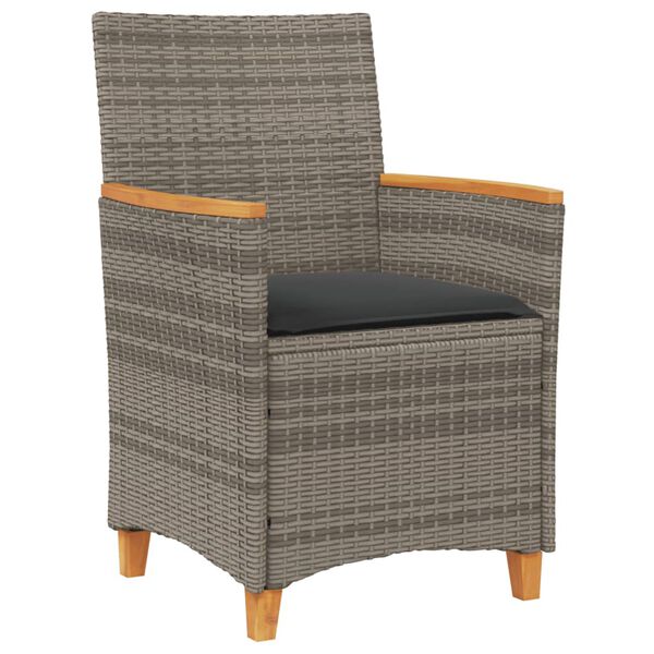 vidaXL Garden Chair Grey PE rattan 23.2 x 24.0 x 35.4 in