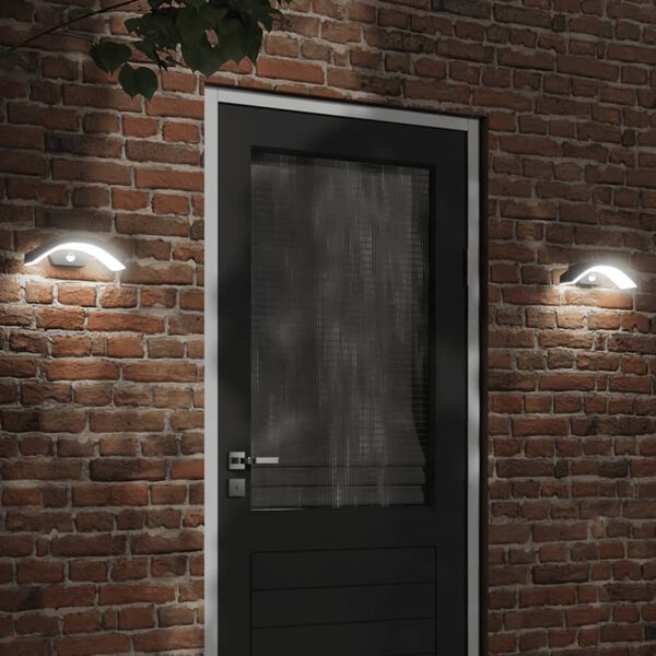 vidaXL Outdoor LED Wall Light Set of 2 Black
