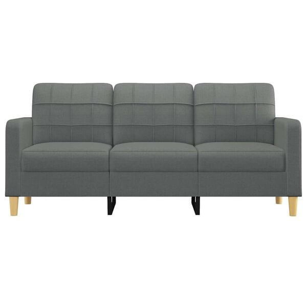 vidaXL 3-Seater Sofa Dark Grey Fabric (100% polyester), metal, textilene