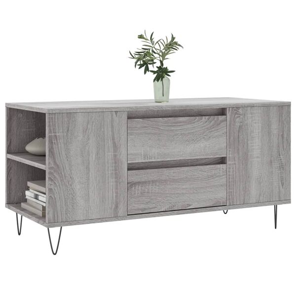 vidaXL Coffee Table Gray Sonoma Engineered wood, Metal Medium
