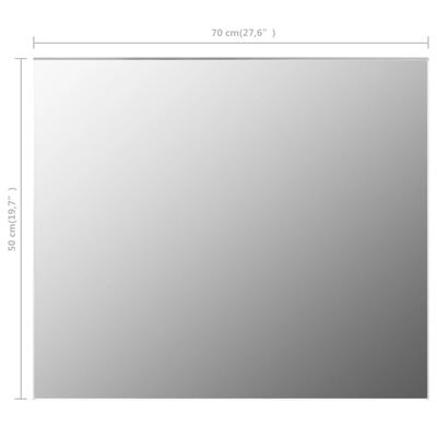 vidaXL Frameless Mirror 27.6"x19.7" Glass
