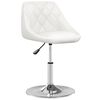 vidaXL Dining Chair Set of 2 White Faux leather, chromed steel