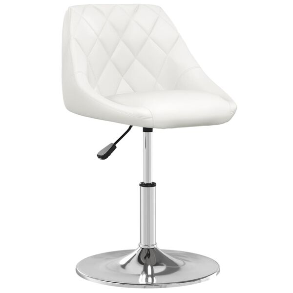 vidaXL Dining Chair Set of 2 White Faux leather, chromed steel