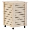 vidaXL Laundry Basket with Wheels "RANA" 17.7x17.7x25.2" Solid Wood Pine