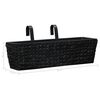 vidaXL Planter Set of 2 Black Water hyacinth and steel frame