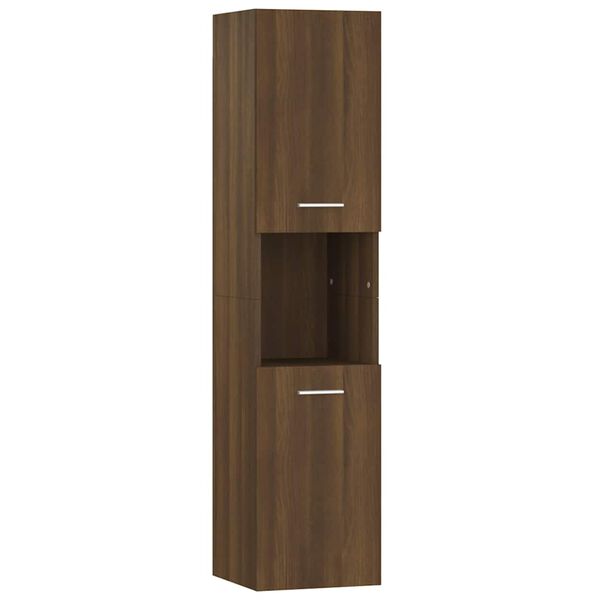 vidaXL Bathroom Cabinet Brown Oak Engineered Wood 11.8 x 11.8 x 51.2 in