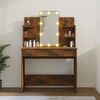 vidaXL Dressing Table Smoked Oak Engineered Wood, Acrylic Medium