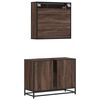 vidaXL Bathroom Furniture Set Brown Oak Engineered wood, metal, glass