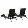 vidaXL Sun Lounger Black PE Rattan Standard Adjustable Footrests
