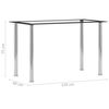 vidaXL Dining Table Black and Transparent Tempered glass, stainless steel