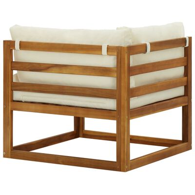 vidaXL Sectional Corner Sofas 2 pcs with Cushions Cream White
